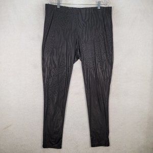 Torrid Black Leopard Zebra Shiny Pull On Maximalist Slim Ankle Leggings